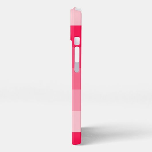 Custom Bold Summer Red Blush Pink Art Strips iPhone Hülle (Linke Seite)