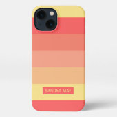 Custom Bold Summer Yellow Orange Red Corpes Streif iPhone Hülle (Rückseite)