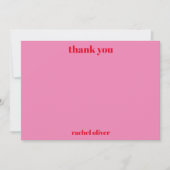Custom Bold Typografie Pink Red Modern Bat Mitzvah Dankeskarte (Vorderseite)