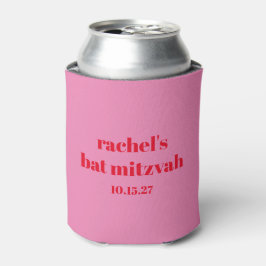 Custom Bold Typografie Pink Red Modern Bat Mitzvah Dosenkühler