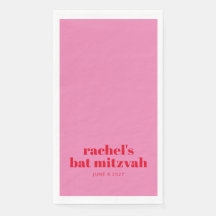 Custom Bold Typografie Pink Red Modern Bat Mitzvah
