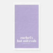 Custom Bold Typografy Modern Lavender Bat Mitzvah Serviette (Vorderseite)