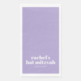 Custom Bold Typografy Modern Lavender Bat Mitzvah Serviette