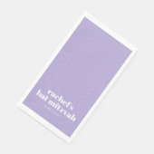 Custom Bold Typografy Modern Lavender Bat Mitzvah Serviette (Ecke)