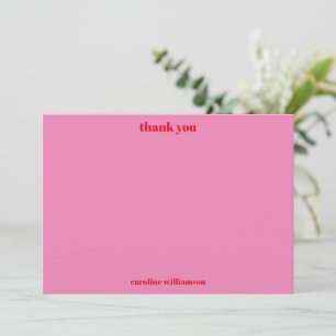 Custom Bold Typografy Pink Red Brautparty Dankeskarte