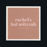 Custom Bold Typografy Terracotta Pink Bat Mitzvah Serviette<br><div class="desc">Moderne und einfache personalisierte Fledermaus-Mitzvah-Servietten mit fett formatierter Typografie in Terrakotta und Rosa.</div>
