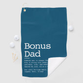 Custom Bonus Vater Stepdad Definition Blue Golfhandtuch (Insitu)