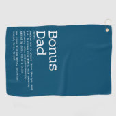 Custom Bonus Vater Stepdad Definition Blue Golfhandtuch (Horizontal)