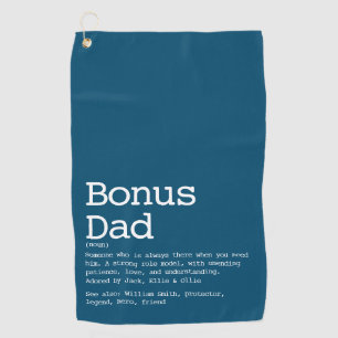 Custom Bonus Vater Stepdad Definition Blue Golfhandtuch