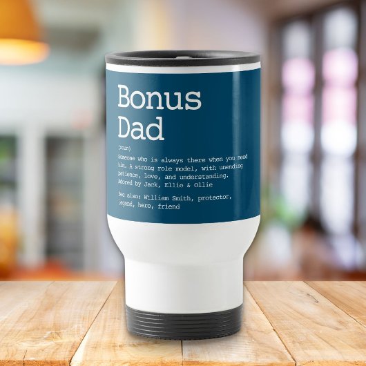Custom Bonus Vater Stepdad Definition Blue Reisebecher