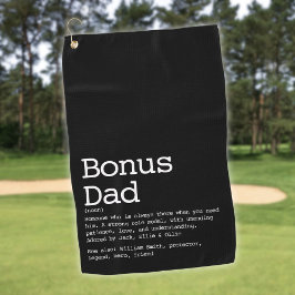 Custom Bonus Vater Stepdad Definition Schwarz Golfhandtuch