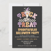 Custom Boo Ghost Niedlich Trick oder Treat Hallowe Einladung (Vorderseite)