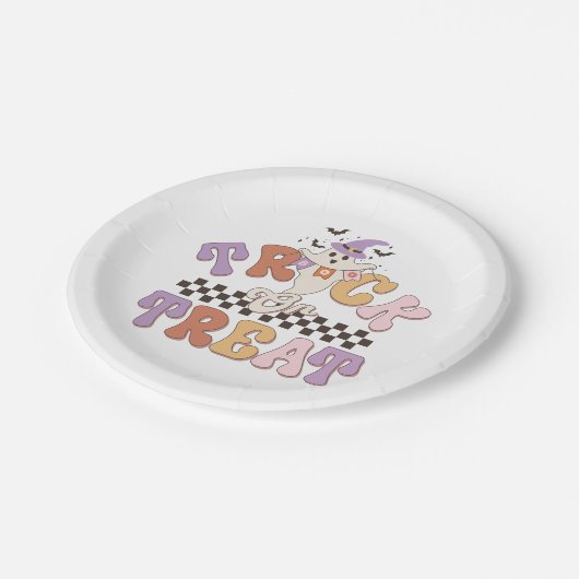 Custom Boo Ghost Niedlich Trick oder Treat Hallowe Pappteller (Schrägansicht)