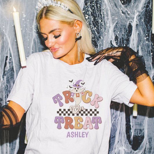 Custom Boo Ghost Niedlich Trick oder Treat Hallowe T-Shirt