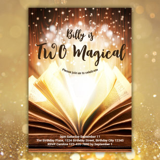 Custom Book Two Magic 2. Geburtstag Einladung