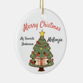Custom Bookish Christmas Tree Keramik Ornament (Rechts)