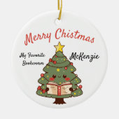 Custom Bookish Christmas Tree Keramik Ornament (Vorne)
