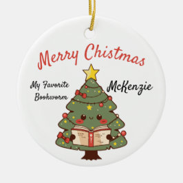 Custom Bookish Christmas Tree Keramik Ornament