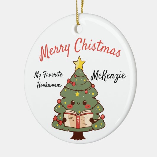 Custom Bookish Christmas Tree Keramik Ornament (Links)