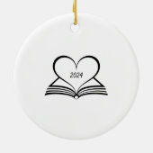 Custom Bookish Christmas Tree Keramik Ornament (Hinten)
