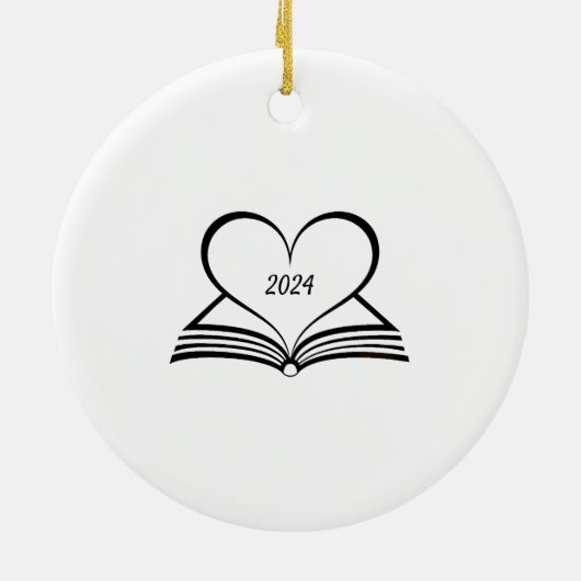 Custom Bookish Christmas Tree Keramik Ornament (Hinten)