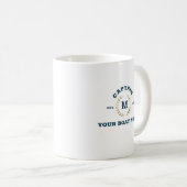Custom Boot Captain Monogram Gold Laurel Nautic Kaffeetasse (VorderseiteRechts)