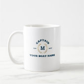 Custom Boot Captain Monogram Gold Laurel Nautic Kaffeetasse (Links)