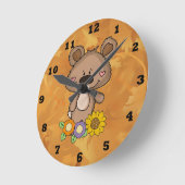 Custom Boppe Bären Fall Clock Runde Wanduhr (Winkel)