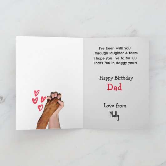 Custom Border Collie Birthday Card Dankeskarte (Innenseite)