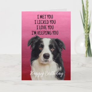Custom Border Collie Birthday Card Dankeskarte