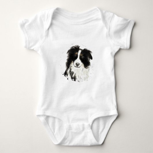 Custom Border Collie - Dog Collection Baby Strampler (Vorderseite)