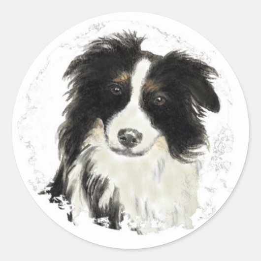 Custom Border Collie - Dog Collection Runder Aufkleber (Vorderseite)