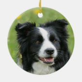 Custom Border Collie Dog Foto Keramik Ornament (Hinten)