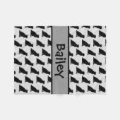 Custom Border Collie Dog Silhouette Fleecedecke (Vorderseite (Horizontal))