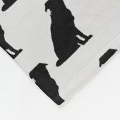Custom Border Collie Dog Silhouette Fleecedecke (Ecke)