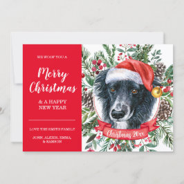 Custom Border Collie Preisgünstige Weihnachtskarte Karte