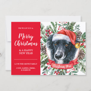 Custom Border Collie Preisgünstige Weihnachtskarte Karte