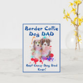 Custom Border Collie Vater Crazy Dog Vater Digital Karte (Gelbe Blume)