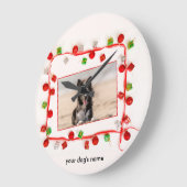 Custom Border Collie Weihnachtszeit Große Wanduhr (Winkel)