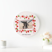 Custom Border Collie Weihnachtszeit Große Wanduhr (Zuhause)