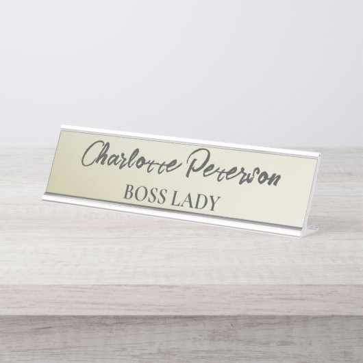 Custom Boss Lady Funny Schreibtischnamensplakette (Vorderseite )