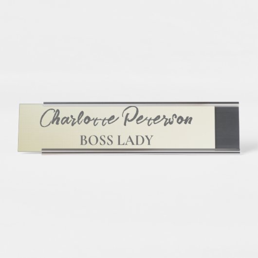 Custom Boss Lady Funny Schreibtischnamensplakette (Vorderseite )