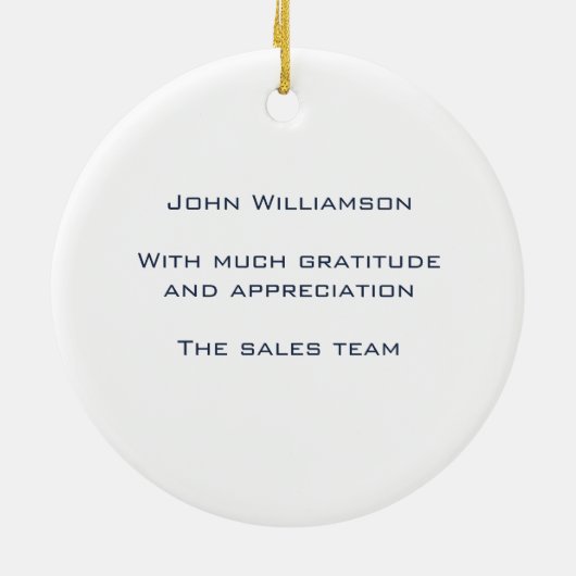 Custom Boss Vielen Dank für Ihre Wertschätzung Keramik Ornament (Hinten)