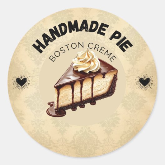 Custom Boston Cream Pie Labels | Personalisierte B Runder Aufkleber (Vorderseite)