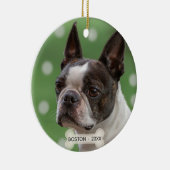 Custom Boston Terrier Dog Foto Keramik Ornament (Rechts)