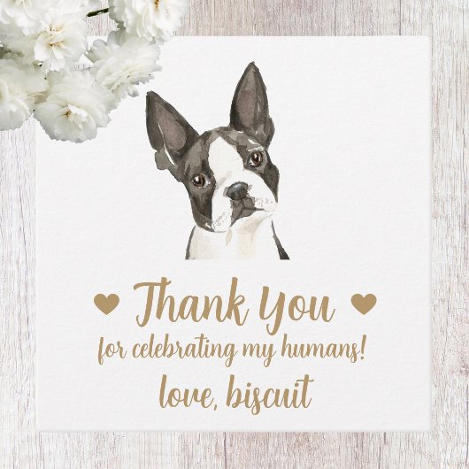 Custom Boston Terrier Dog Gastgeschenk Hochzeit Ta Geschenkanhänger