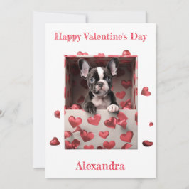 Custom Boston Terrier inside Hearts Box Valentine Feiertagskarte