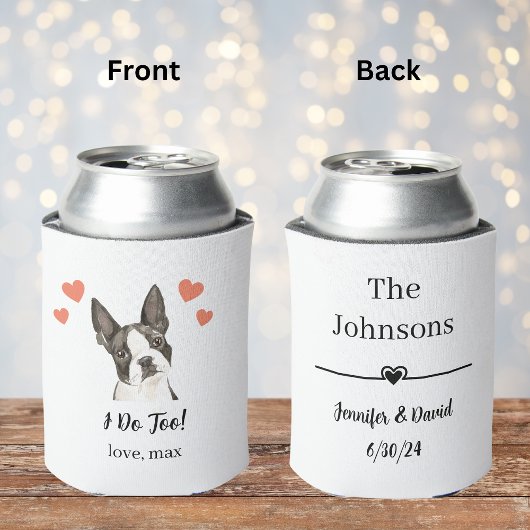 Custom Boston Terrier Pet Wedding Can Cooler Dosenkühler