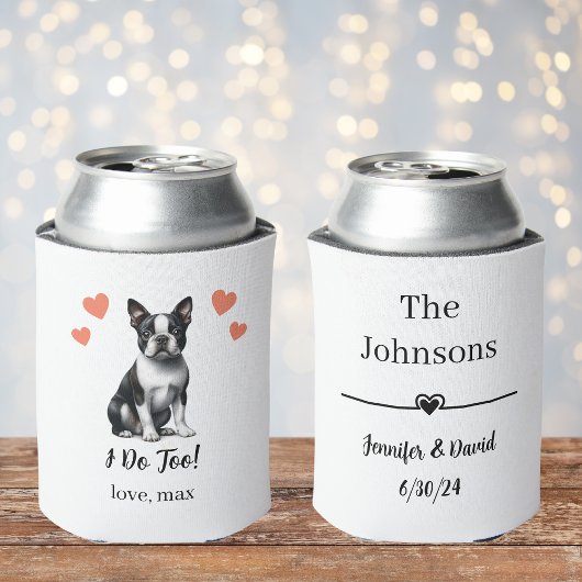 Custom Boston Terrier Pet Wedding Can Cooler Dosenkühler