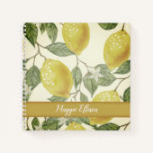 Custom Botanic Vintag Yellow Lemons Notebook Notizblock (Vorderseite)